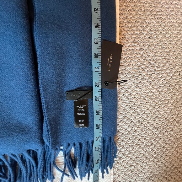 Rag & Bone Wool Scarf - Blue, with Fringe. NWT - Picture 6 of 7